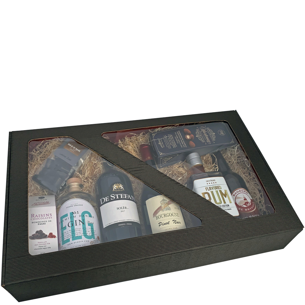 Papæske i sort med rude