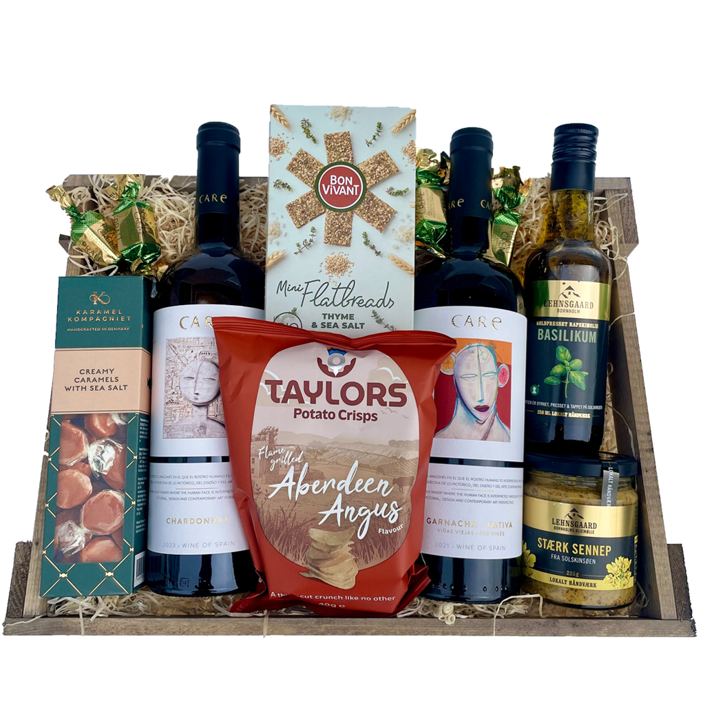 Gavekurv - Hvid, Rød og Delikatesser