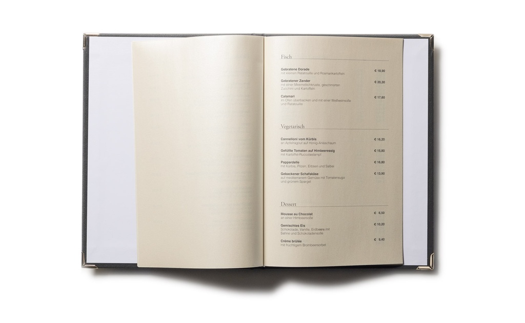 Menukort - Direct - A4 Leather Natura
