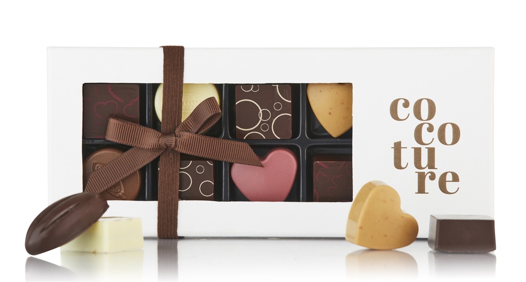 Cocoture - 9 stk. Hvid Æske Fyldte Chokolader