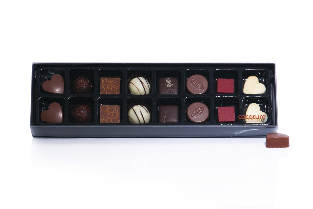 Cocoture - 16 stk. Fyldte Chokolader Sort æske