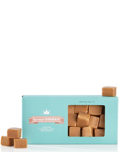 [Kolli 10] Kjaramjel Fabrjkken - Kjaramjel Fudge m. Fløde i Tyrkis Æske