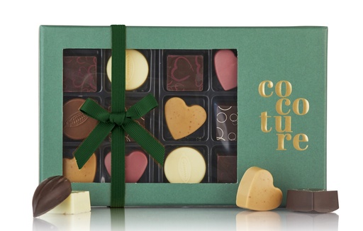 Cocoture - 14 stk. Grøn Æske Fyldte Chokolader