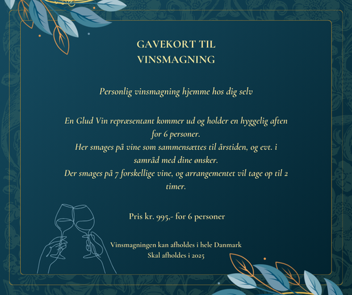 Gavekort for 6 pers. Vinsmagning