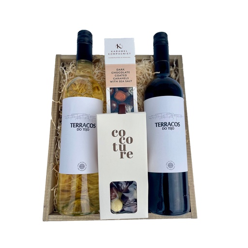 Gavekurv - Vin & Chokolade