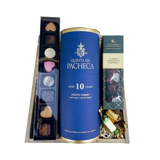 Gavekurv - 10 års Portvin & Chokolade
