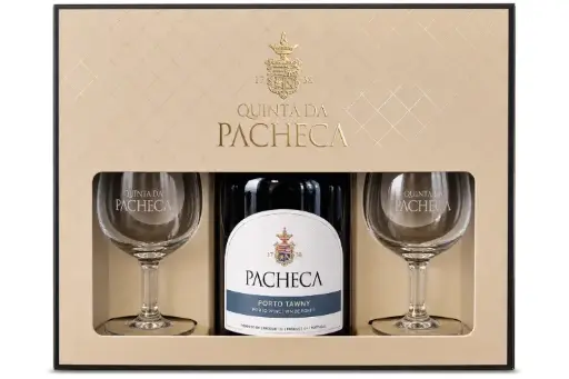 Quinta Da Pacheca - Gaveæske med 2 glas & Tawny Port